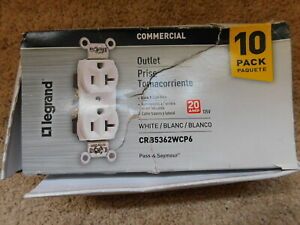 Lot of 9 Legrand Pass &amp; Seymour Outlet 20 AMP 125 V CRB5362WCP6 304B White