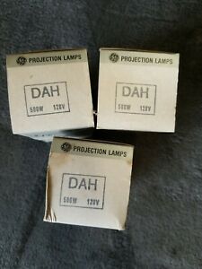 LOT OF 3 GE PROJECTOR LAMP BULB DAH 120 V 500 W NOS