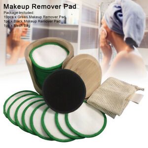 20pcs Eco Friendly With Mesh Bag Wipes Makeup Remover Pad Soft Reusable Washable