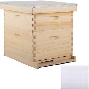 CO-Z Bee Hive, Beehive Bee Box with 10 Medium &amp;10 Deep Honeycomb Foundation Fram