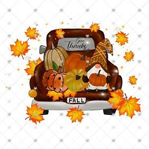 Fall Pumpkin Gnome Truck Sublimation Transfer, Ready to Press, Pumpkins, Autumn
