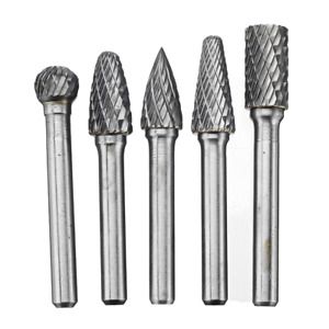 Drillpro RB29 5pcs 6mm Shank Tungsten Carbide Burr Rotary Cutter file Set Engrav