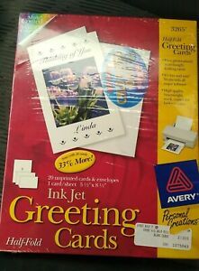 Avery Ink Jet Greeting Cards Half Fold #3265 20 count