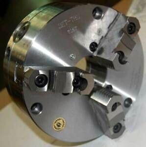 Bison 6&#034; 3-Jaw SET-TRU Scorll Forged Steel Lathe Chuck-.0004&#034; TIR, w/Fine Adj.