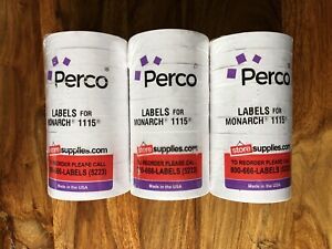 White Price Labels for Monarch 1115 (3 Sleeves of 10 Rolls = 45000 Labels) + INK