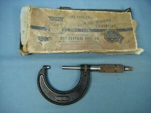 Vintage One to Two Inch 1&#034; - 2&#034; Micrometer by Central Tool Auburn, RI Used