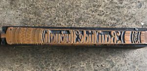 Antique Letterpress Print Type Set Wood Block Stamp RAWHIDE THROUGH