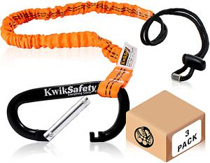 KwikSafety (Charlotte, NC) TENTACLE (3 PACK) Light Duty Tool Lanyard with Alumin