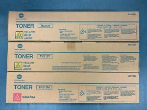 Genuine Konica Minolta Bizhub TN213Y TN213M Yellow Magenta Toner C203 C253 OEM