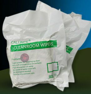 100pcs 6&#034;x6&#034; 200g Dust-Free Cleaning Wipes Microfiber Lint-Free Cleanroom Wipers