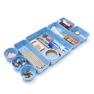 Joqixon Felt Desk Drawer Organizer Set of 8 Office Drawer Dividers Shallow Bin