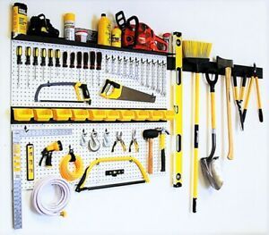 WALLPEG Garage Organizer Kit 96&#034;x40&#034; Pegboard Panels, Bins, Peg Hooks, Shelves