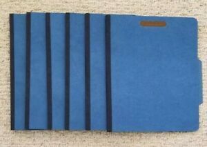 6 Universal Classification Folders - Blue - 10301 - 6 Fasteners  NEW