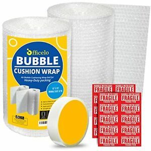 OFFICELO Air Bubble Cushioning Wrap Roll - 12 Inch x 72 Feet Total Perforated...