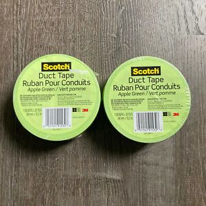 2 Rolls Scotch Duct Washi Tape Apple Green 1.88 Inch x 20 Yards Each