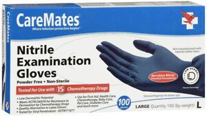 CAREMATE NITRILE EXAMINATION GLOVES LARGE 100 CT