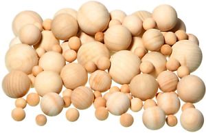 88 Pieces Wood Ball Wood Craft Balls Unfinished Round Wooden Balls for DIY Craft
