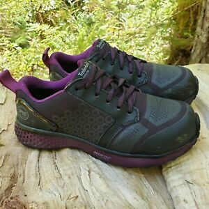 Timberland PRO Women&#039;s 6 Reaxion Black Purple Composite Toe Safety Work Shoes