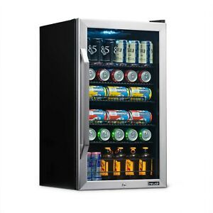 126 Can Beverage Refrigerator And Cooler With Split Shelf Design Stainless Steel