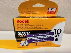 Genuine Kodak Series 10, 10XL Two-Pack OEM Black Printer Ink Cartridges Open Box