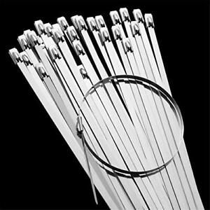 50 Pack 12 inch Metal Zip Ties Heavy Duty, 200 lbs, Silver, 12 inch 50 Pack