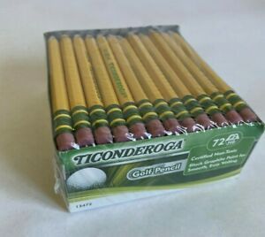 Ticonderoga DIX13472 Golf Pencil w/ eraser, Yellow (72 Count) - New/Sealed