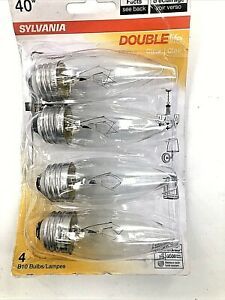 Lot of 4 -Sylvania 40w Incandescent B10 120V medium base 13332 FAST SHIPPING