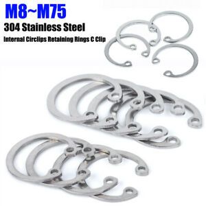M8~M75 Shaft Diameter Sinternal Circlips Retaining Rings C Clip A2 304 Stainless