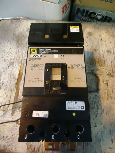 Square d kc342251021 used 3 pole 225 amp 480 volt w/ 120 volt shunt trip a4 for sale
