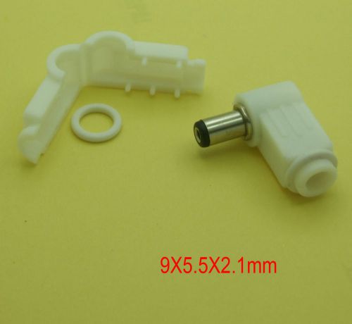 10 PCS White Right Angle 5.5mm X 2.1mm DC Male PLUG for Charger jack Power Plug