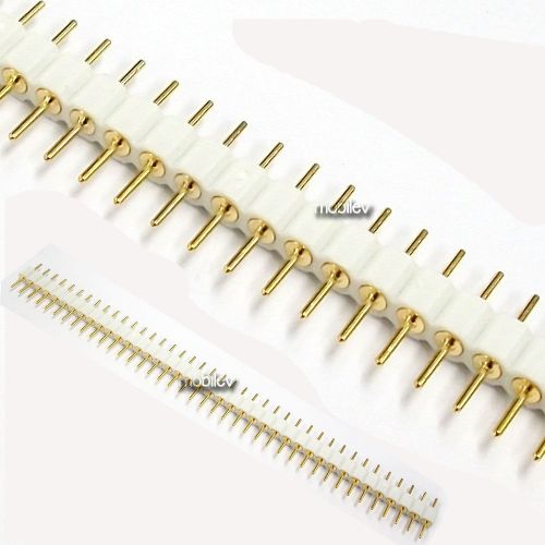 15 x Male White 40 PCB Single Row Round Pin 2.54mm Pitch Spacing Header Strip