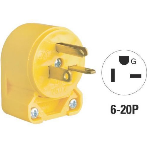 Cooper wiring 4509anbox yellow angle cord plug-angle cord plug for sale