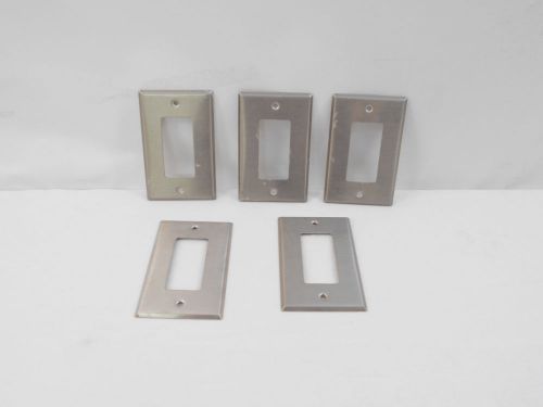Lot of 5 1-Gang Decora Plus Device Cover Wallplates (Stainless Steel)