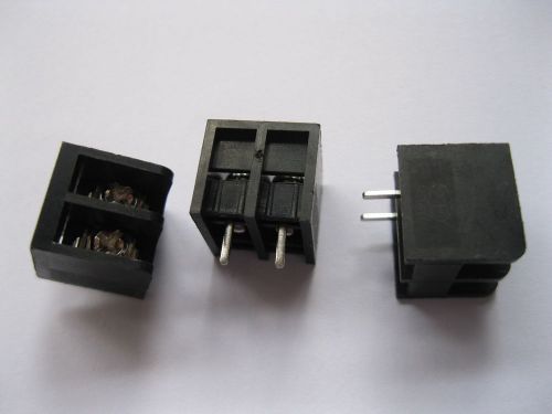 200 pcs black 2 pin 6.35mm screw terminal block connector barrier type dc29b for sale