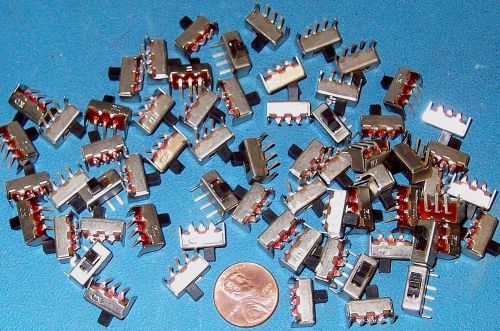 APPRX 200PC LOT MINIATURE SLIDE SWITCH - RIGHT ANGLE PC MOUNT SPDT