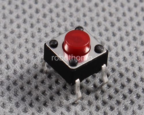 50pcs red button 6*6*5mm stable 6x6x5mm button tact switch microswitch for sale
