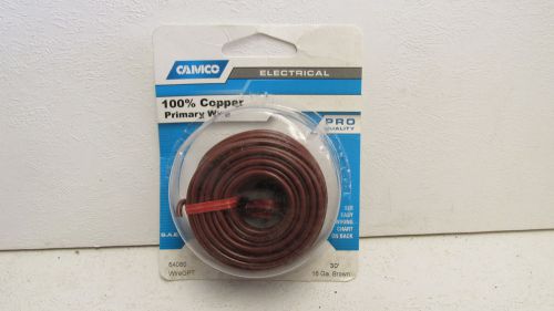 CAMCO 64060 100% COPPER 16 GAUGE PRIMARY WIRE 30&#039; BROWN - PRO QUALITY