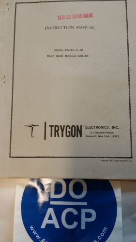 TRYGON PHR40-7.5B HALF RACK MODULE SERIES INSTRUCTION MANUAL  R3-S45