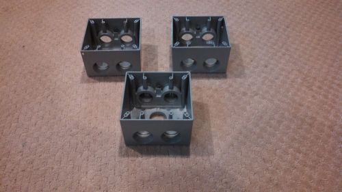 (3) Two-Gang Weather-tite Electrical Box with 1&#034; threaded hubs