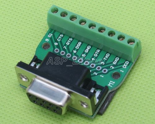 Hot DB9-M1 DB9 Teeth Type Connector 9Pin Female Adapter RS232 to Terminal