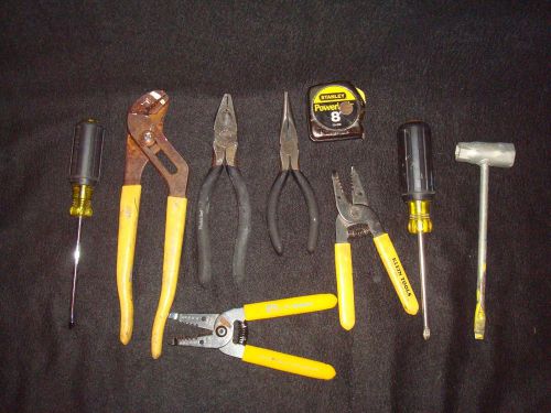 Electricians tools lot-klein-master craft-used-pliers wire cutters screwdriver for sale