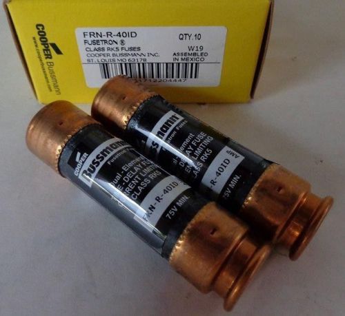 2 BUSSMANN RK5 FRN R40ID 40 AMP 250 VOLT FUSETRON FUSES