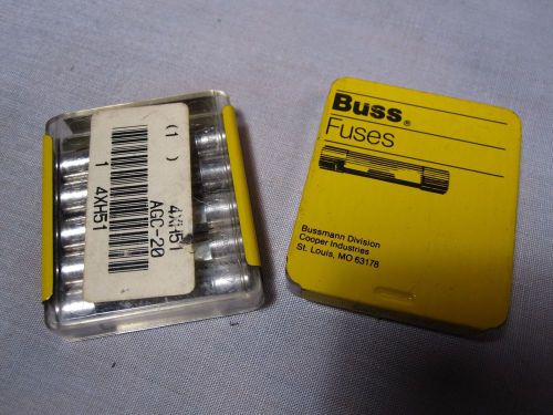 Lot (10) agc-20 glass body fuse 20a 32v 1/4&#034; x 1-1/4&#034; - 2 pks of 5 for sale