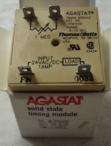 THOMAS &amp; BETTS AGASTAT VTM1ECD TIMING MODULE,24VAC/DC,1AMP RANGE:0.5-10 SEC