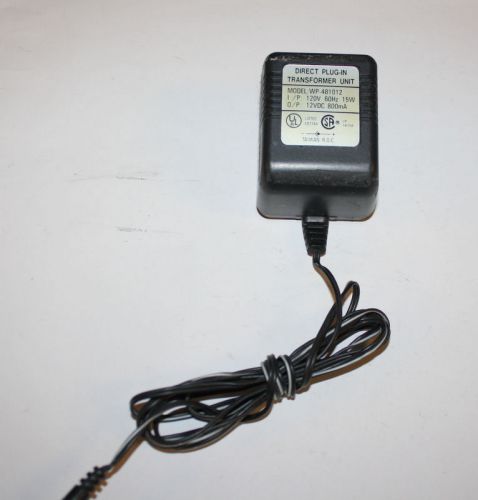genuine REPLACEMENT WP-481012 DIRECT PLUG-IN TRANSFORMER UNIT 12V  800mA