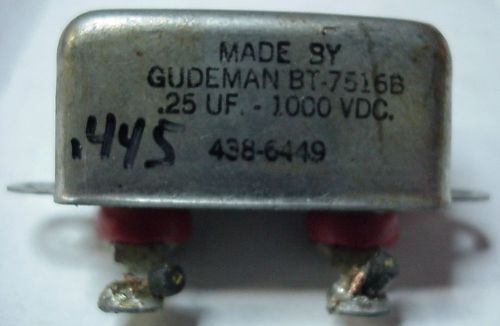 Gudeman 0.25 MFD @ 1000 VDC Oil Filled Capacitor BT-7516B Western Electric