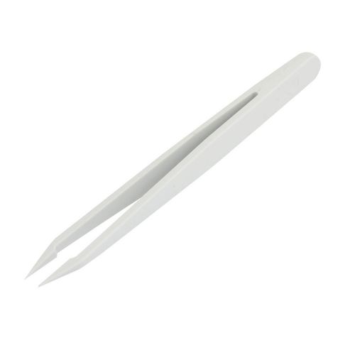Anti-static esd curved pointed tip tweezer hand tool white 12cm for sale