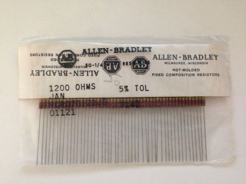 *NEW* 50 Allen Bradley Carbon Comp Resistors 1200 ohms 1/4 watt 5% Tol