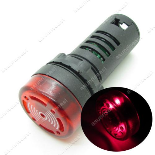 5 x AC220V 22mm Red LED Flash Alarm Indicator Light Lamp with Buzzer AD16-22SM
