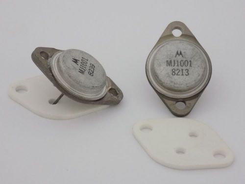 1x Motorola MJ1001 -( 10A 80V )- NPN, Si Power Transistor TO-204AA + Insulator